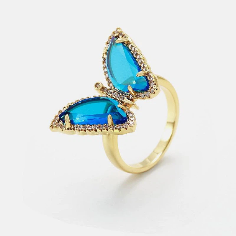 Wunderschöner Schmetterlings-Tierring aus Silber