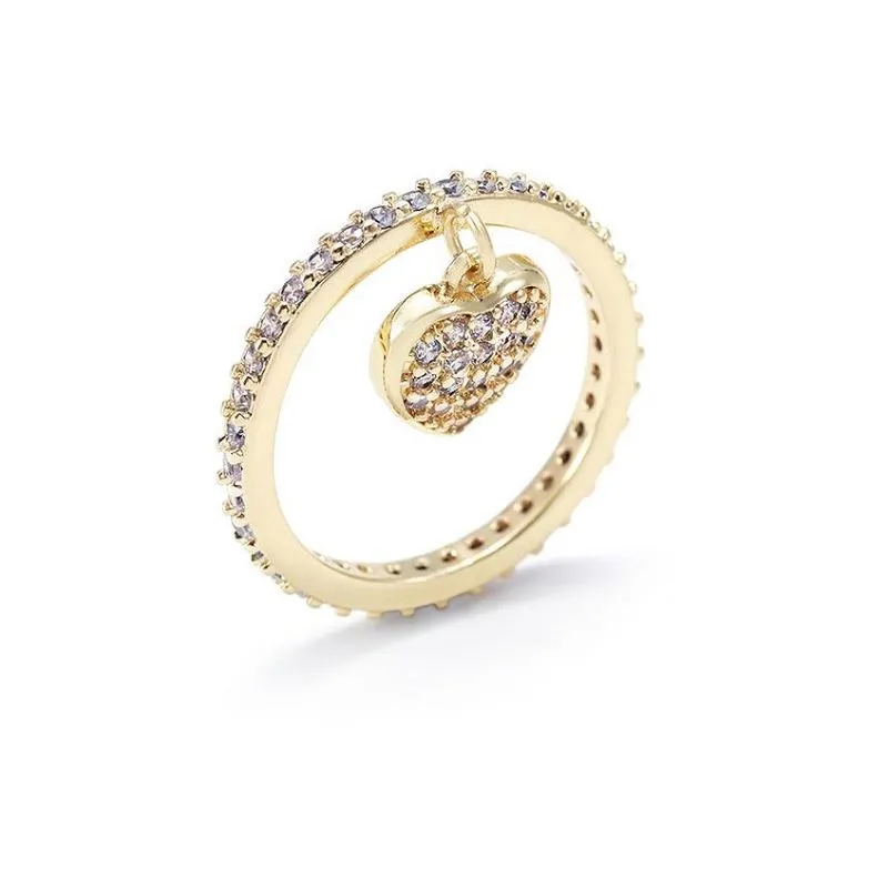 Fashion Gold Plated Heart Charm Ring