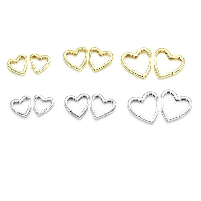 Hochglanzpolierter Herzohrring