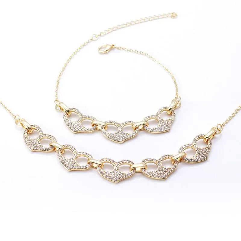 Halskette Armband Herz Schmuckset