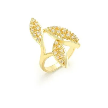 Silberner Fingerring in Blattform