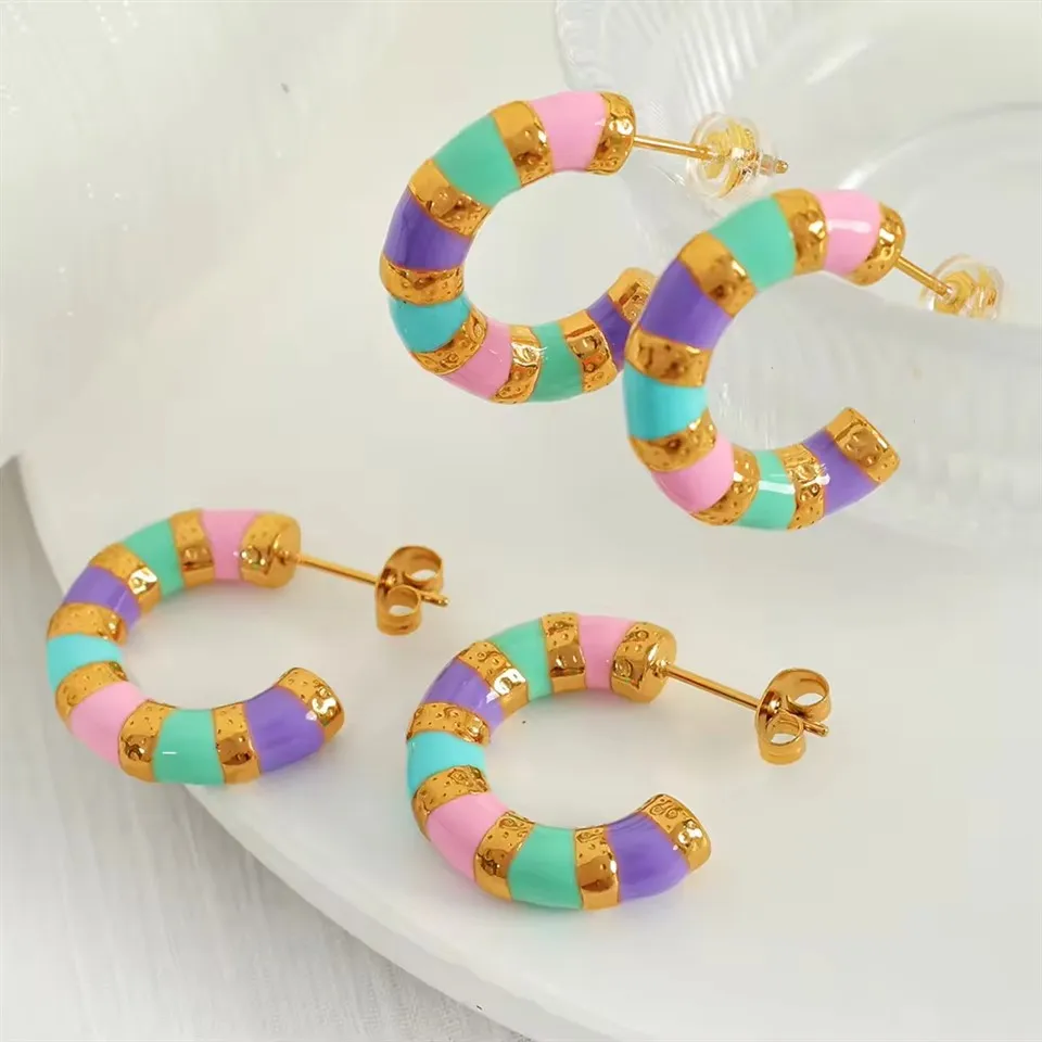 Explosive bunte Tropfenohrringe