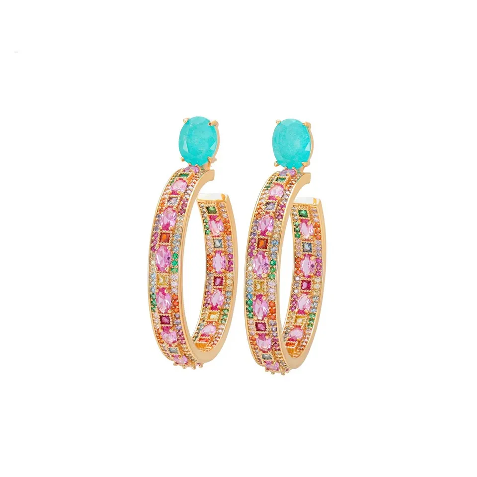 Vergoldete Zirkon-Fusion-Damenohrringe